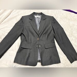 Tahari Gray Tailored Two-Button Blazer